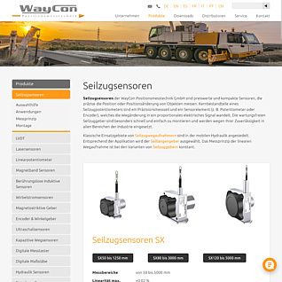 TYPO3-Website eines Herstellers für Messtechnik